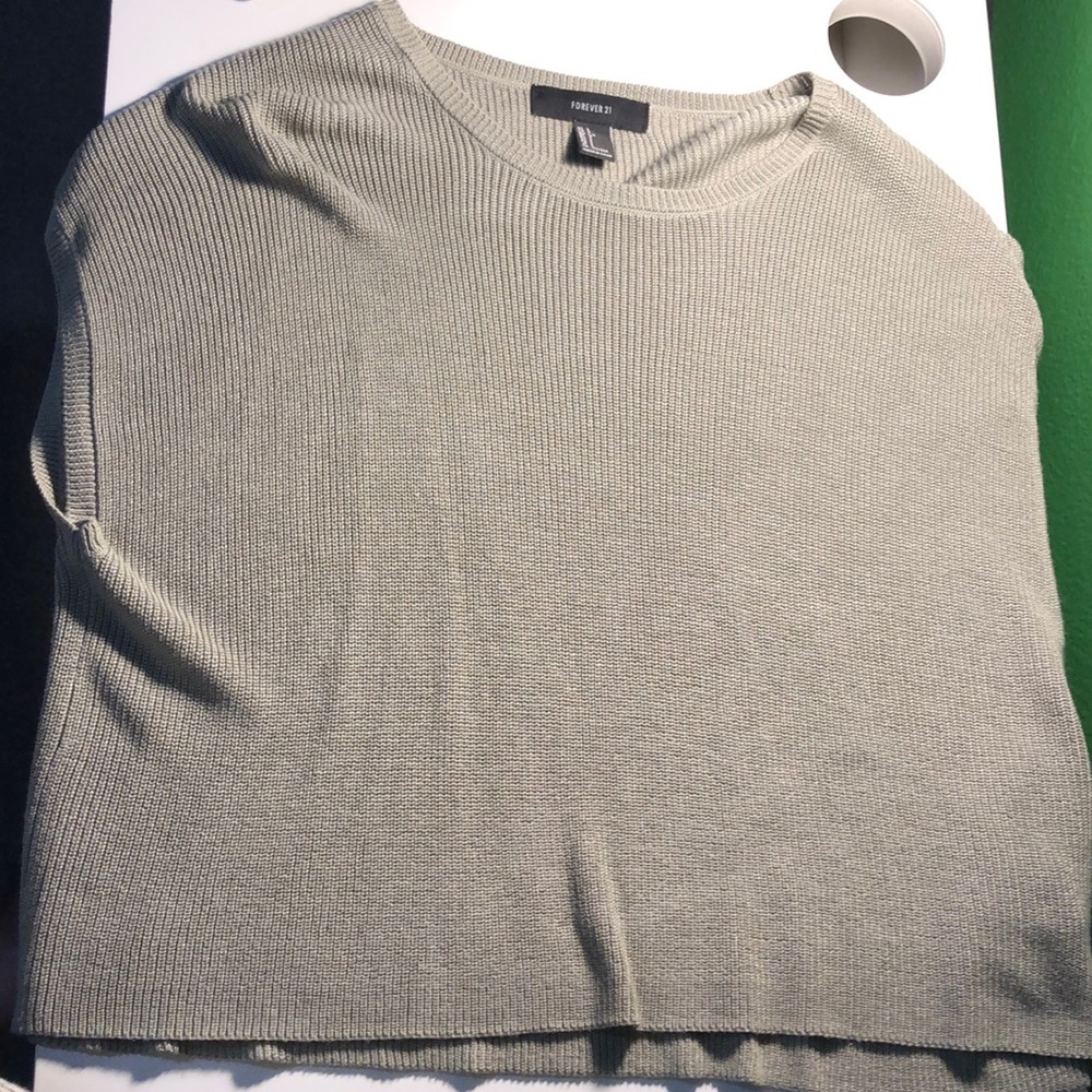 Green knit shirt